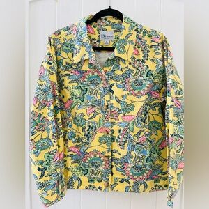 The TOG Shop Floral Cotton Long Sleeves Jacket Button Down Pockets Petite L